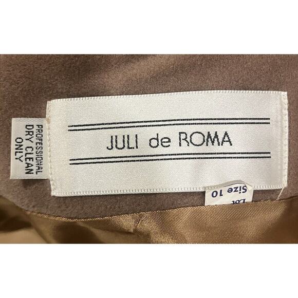 Vtg 70s Juli de Roma Tan Belted Over Coat 10 Kajjmir Man Made Cashmere Classic - Picture 8 of 14